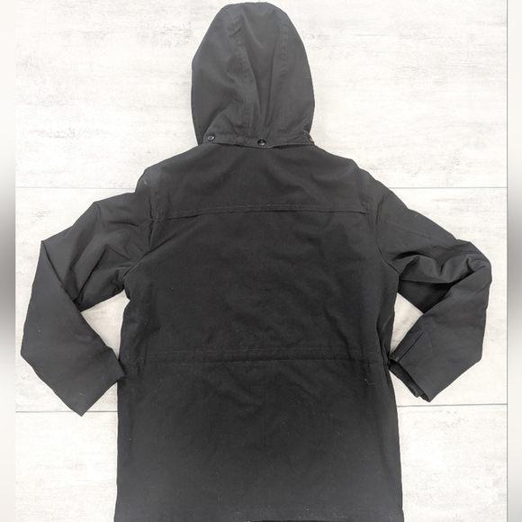 Nautica Women's Black Hooded Full Zip Fleece Lined Coat Size Large - Picture 5 of 8